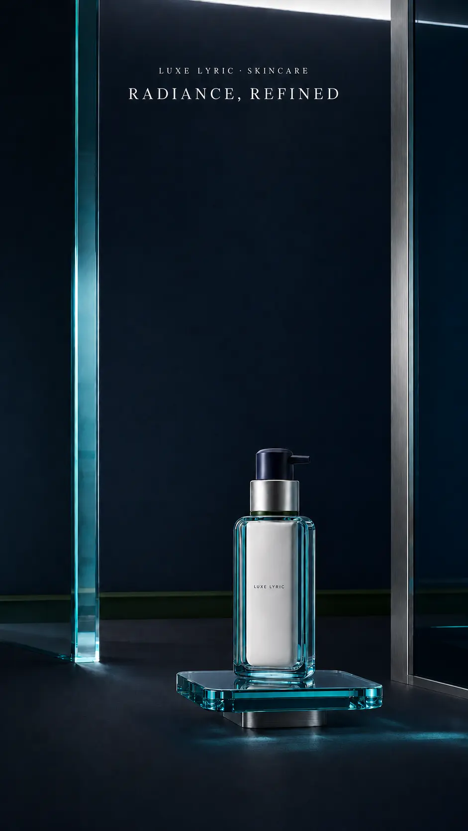 Architectural blue beauty product concept